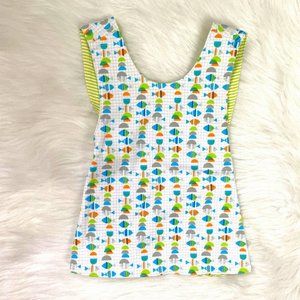 Zutano Reversible Apron Top Fish To Elephants 18 M